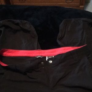 Eddie Bauer womens Capris size 10 black zipper back pocket drawstring legs